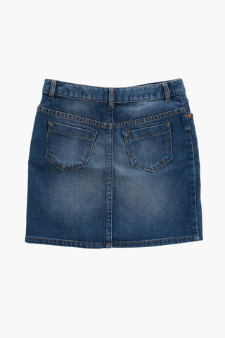 Denim Skirt with Embroidered Logo