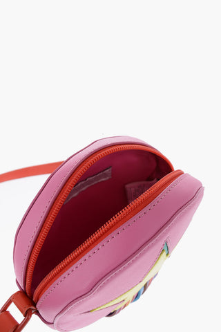 Faux Leather Crossbody Bag with Multicolor Fringes