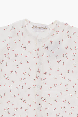 Body in Cotone con Ciliegie all-Over
