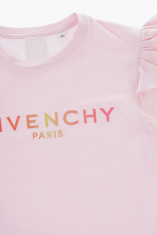 Crew-Neck Cotton T-shirt with Gradient Logo