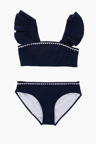 Bikini in Tinta Unita con Volant
