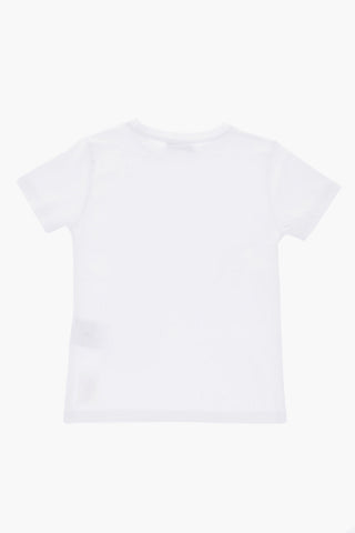 Solid Color Crew-neck T-Shirt with Printed Logo