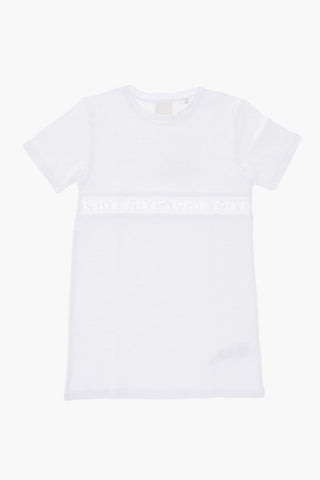 Cotton Dress with Sheer Logo