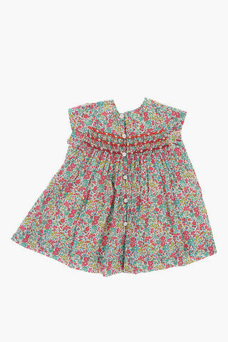 Pleated Floral-Motif MARUSKA Dress