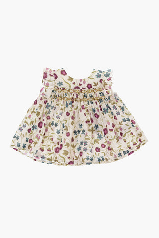 Floral-Print Blouse NAOMIE With Buttoned Back And Ruffled Sleeve