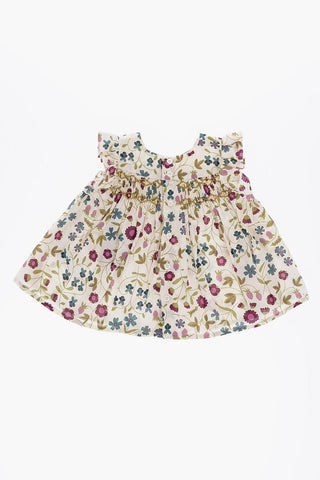 Floral-Print Blouse NAOMIE With Buttoned Back And Ruffled Sleeve