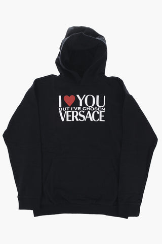Brushed Cotton Hoodie with Printed Logo