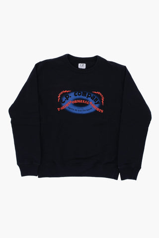 Brushed Cotton Crew-neck Sweatshirt with Embroidered Logo