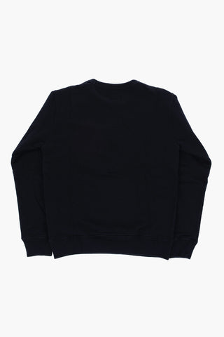 Brushed Cotton Crew-neck Sweatshirt with Embroidered Logo