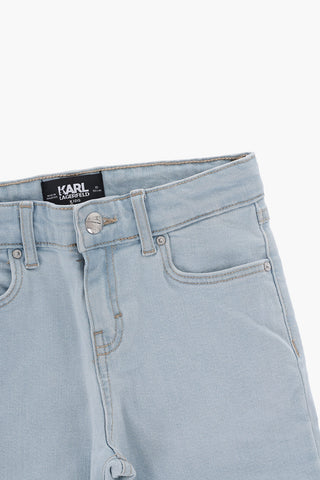 Stretch Denim Jeans with Visible Stitching