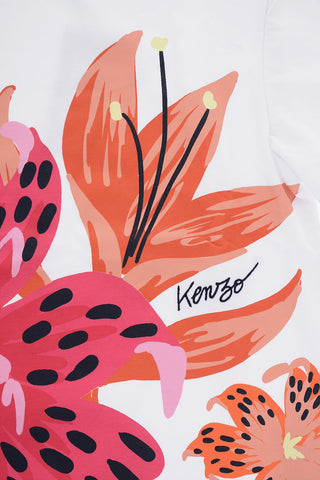 Printed Crew-neck T-Shirt with Puff Sleeve