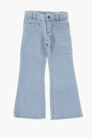 Jeans Svasati con Logo Ricamato