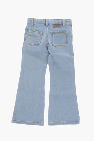 Jeans Svasati con Logo Ricamato