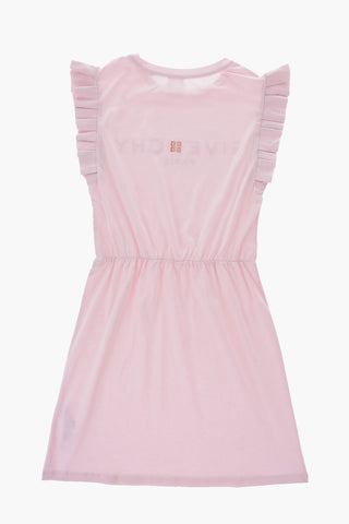 Vestito con Volant e Logo Sfumato