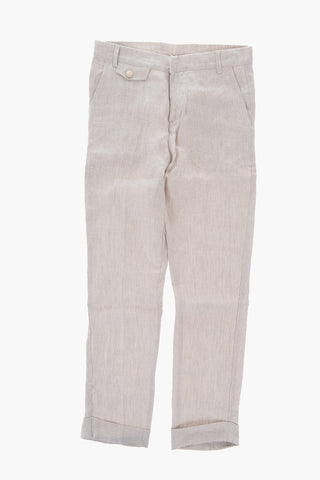Cuffed Hem Linen Pants