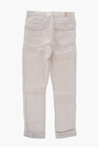 Cuffed Hem Linen Pants