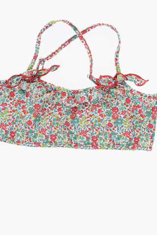 Floral Patterned Bikini with Ruffle Details