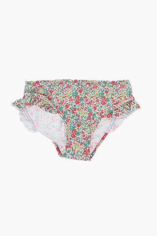 Floral Patterned Bikini with Ruffle Details