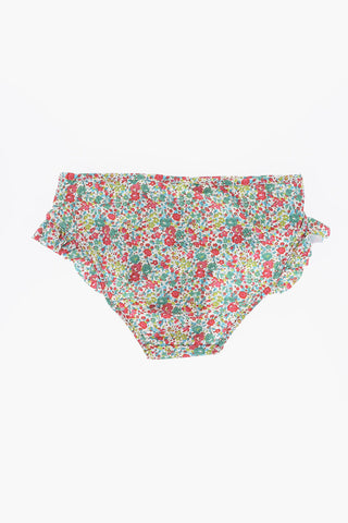 Floral Patterned Bikini with Ruffle Details