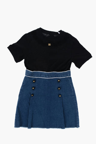 Double Fabric Dress with Macrame' Lace Detail