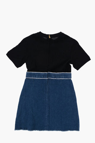 Double Fabric Dress with Macrame' Lace Detail