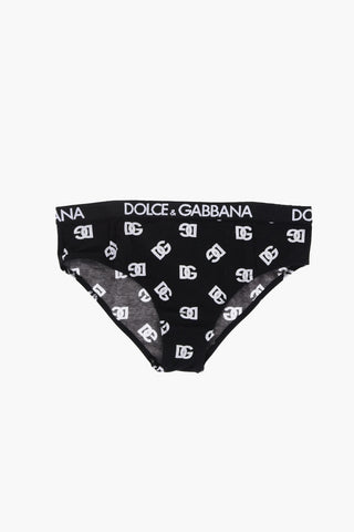 Stretch Cotton Slip and Bralette Set with All-Over Logo