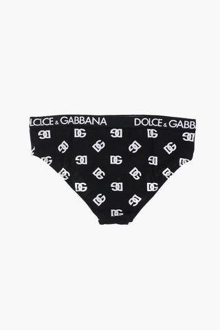 Stretch Cotton Slip and Bralette Set with All-Over Logo