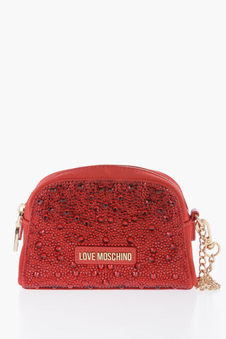 LOVE Satin Necessaire Embellished with Rhinestone