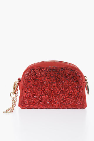 LOVE Satin Necessaire Embellished with Rhinestone