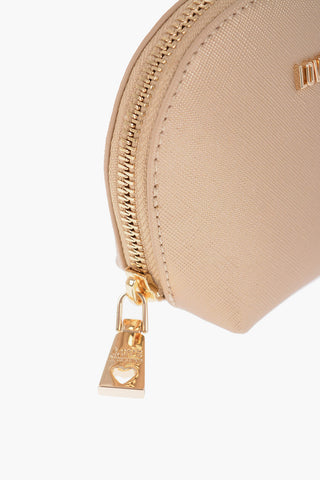 LOVE Saffiano Eco-Leather Makeup Bag with Gold Effect