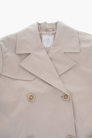 Double Breasted Trench With fringed Cuffs