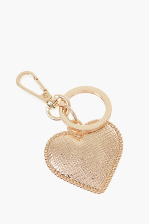 LOVE Gold Keychain with Heart-Shaped Charm