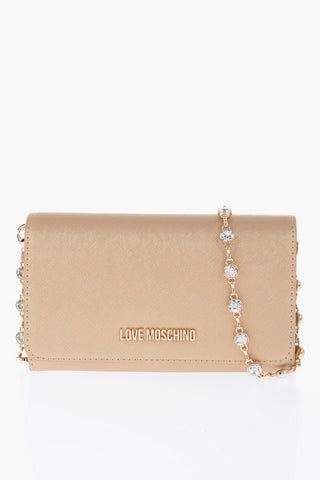 LOVE Saffiano Faux Leather Wallet with Removable Chain