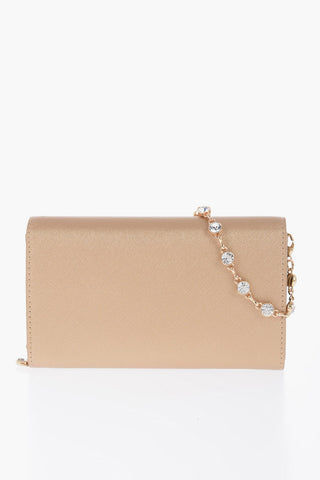 LOVE Saffiano Faux Leather Wallet with Removable Chain