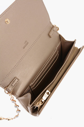 LOVE Saffiano Faux Leather Wallet with Removable Chain