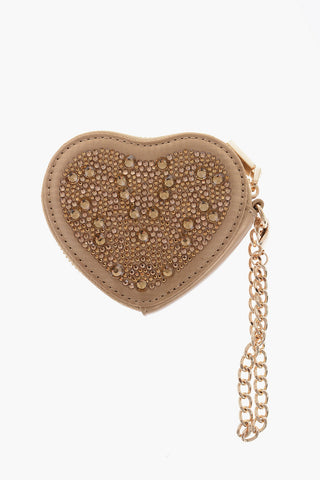 LOVE Portamonete a Forma di Cuore Impreziosito da Strass
