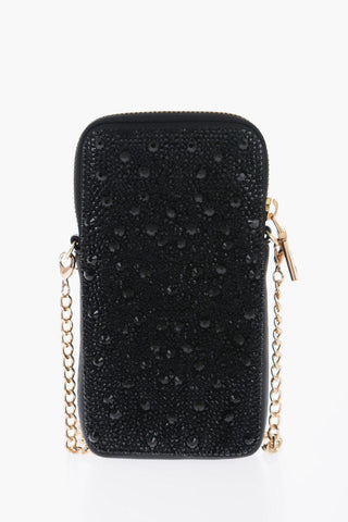 LOVE Rhinestone Pouch with Golden Chain