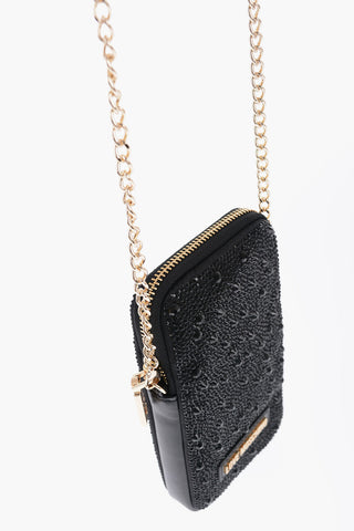 LOVE Rhinestone Pouch with Golden Chain