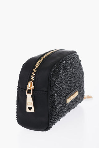 LOVE Necessaire in Raso Impreziosito da Strass