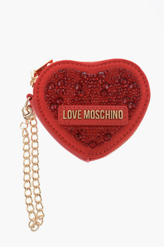 LOVE Portamonete a Forma di Cuore Impreziosito da Strass