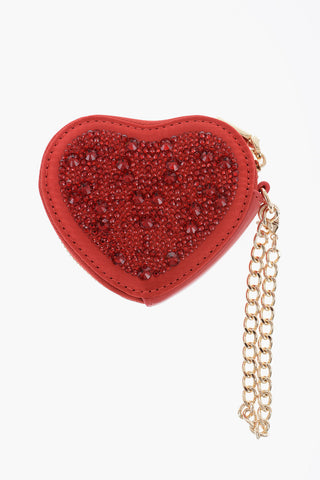 LOVE Portamonete a Forma di Cuore Impreziosito da Strass