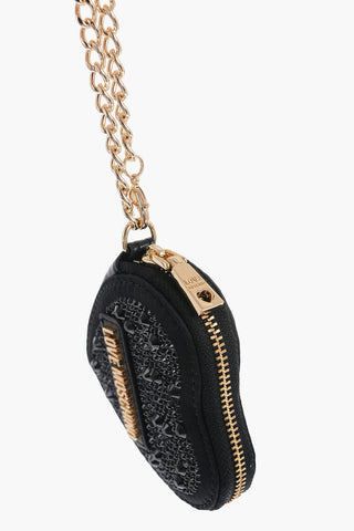 LOVE Heart-Shaped Coin Purse Embellished with Rhinestones