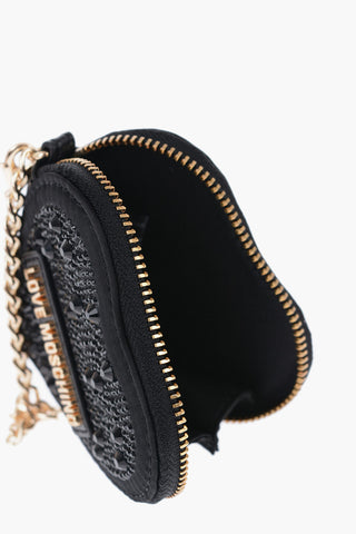 LOVE Heart-Shaped Coin Purse Embellished with Rhinestones