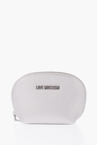 LOVE Saffiano Eco-Leather Makeup Bag with Zip Closure