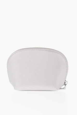 LOVE Saffiano Eco-Leather Makeup Bag with Zip Closure