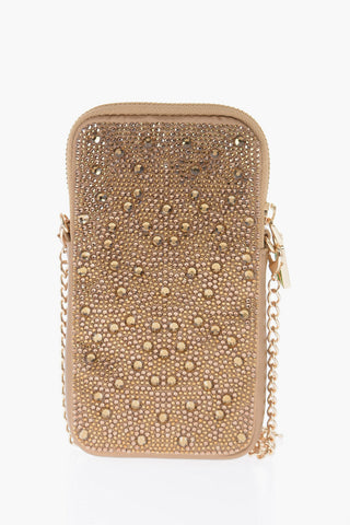 LOVE Rhinestone Pouch with Golden Chain