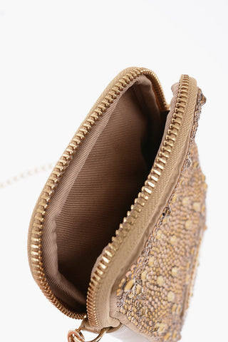 LOVE Rhinestone Pouch with Golden Chain