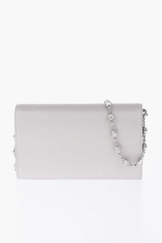 LOVE Saffiano Faux Leather Wallet with Removable Chain