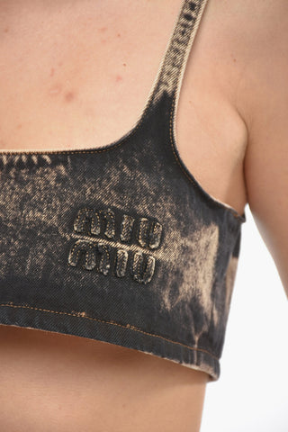 Crop Top in Denim Stone Washed
