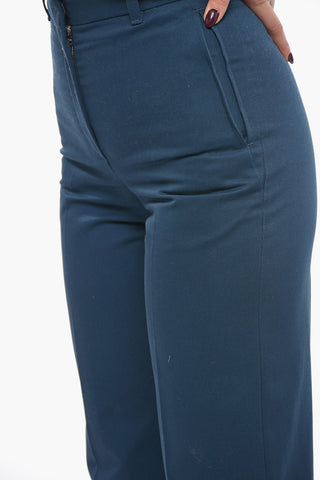 Pantaloni Cropped Fit in Cotone Twill